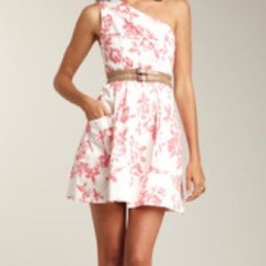 Pixilated Toile Pink Cross Front Full Dress
NWT*